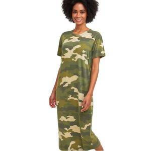 J.Crew Factory‎ Re-imagine Midi Camo T-shirt Dress Women's Small